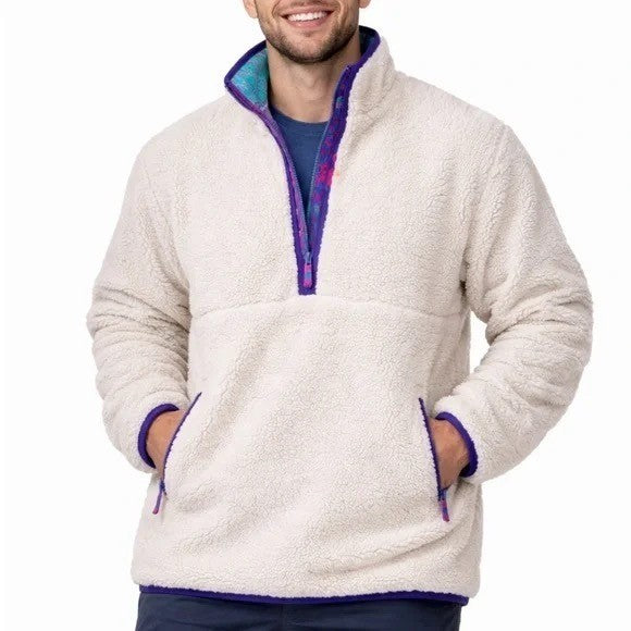 CHUBBIES Reversible The Party In the Front Pullover Multicolor Sherpa Jacket M