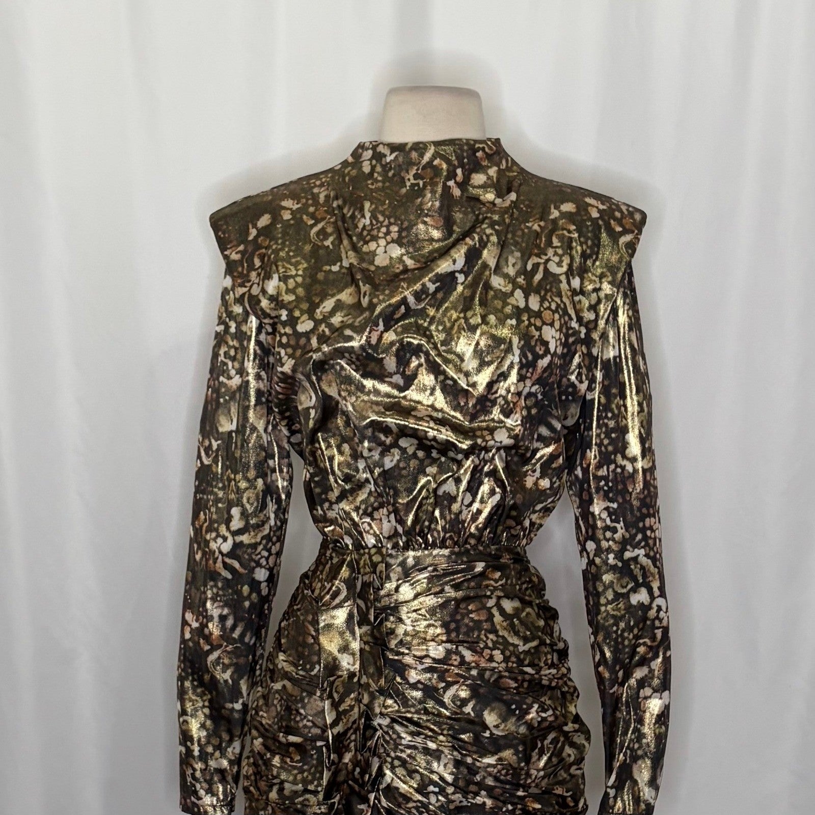 Revolve ALL SAINTS Lilliana Kettu Metallic Mini Dress Allsaints Party Size 4