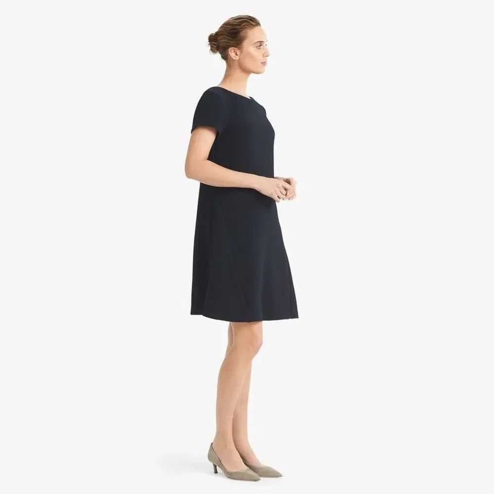 MM LAFLEUR The Eliza Dress Staccato Galaxy Blue Navy Short Sleeves Retro Medium