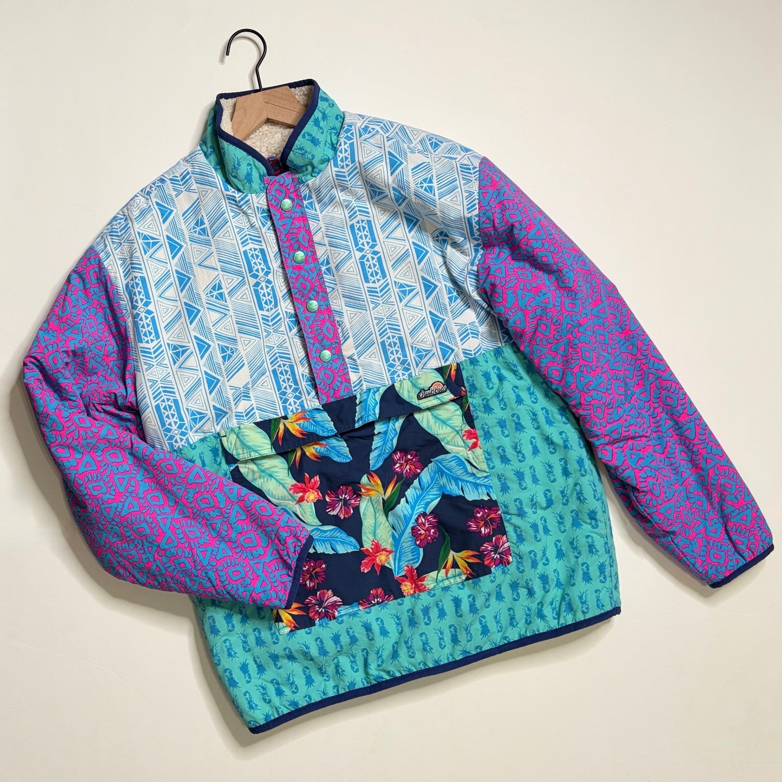 CHUBBIES Reversible The Party In the Front Pullover Multicolor Sherpa Jacket M