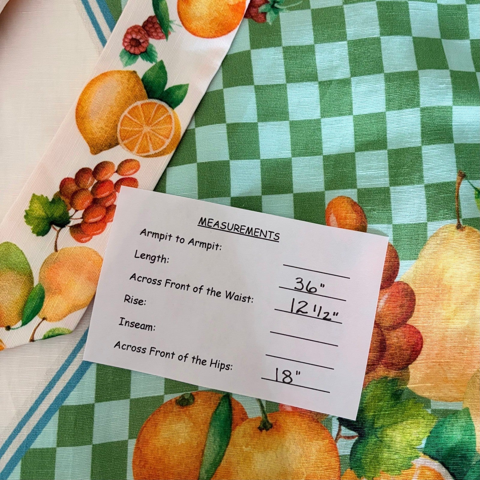 NWT!! ANTONIO MELANI Clio Wrap Skirt Linen Citrus Bliss Midi Fruit Checkered 0