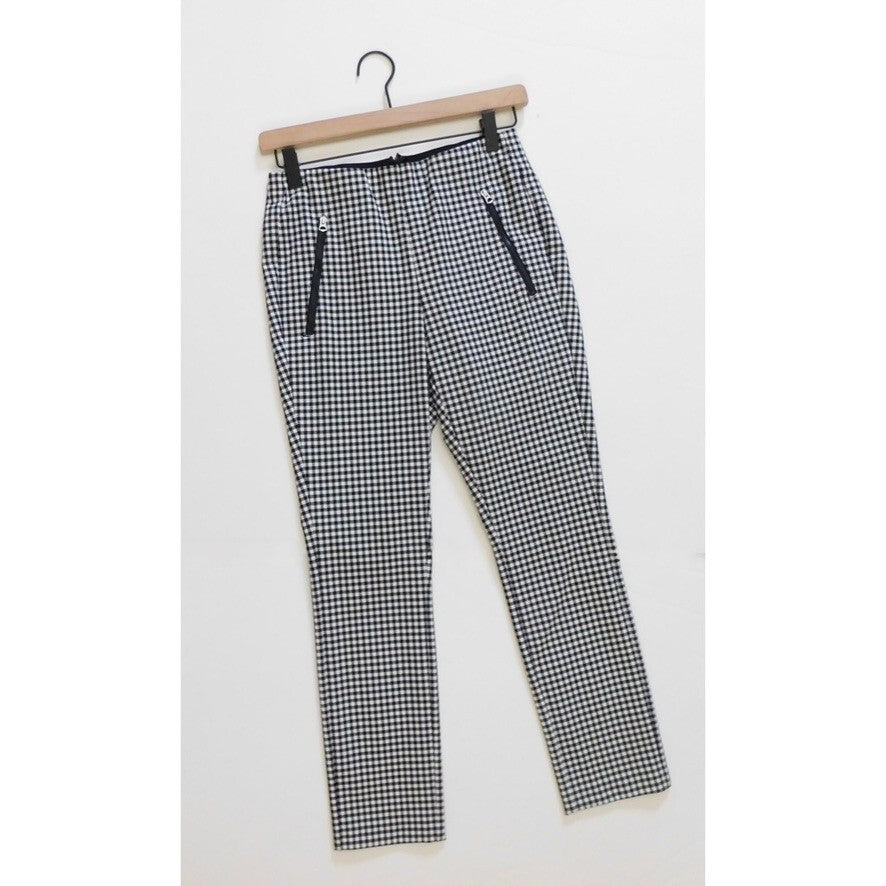 Revolve RAG & BONE Simone Gingham Pants Check Black White Tapered Size 4