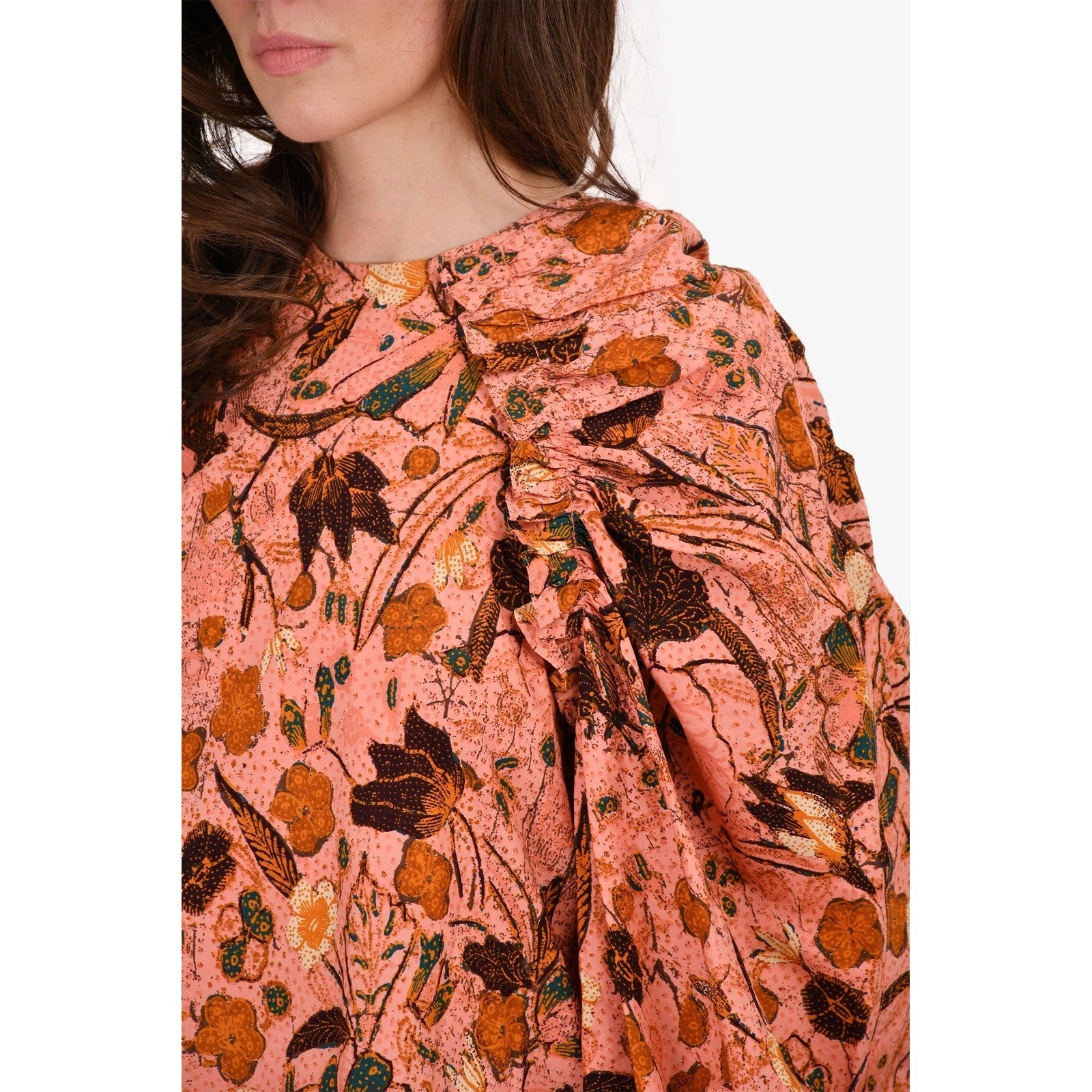 ULLA JOHNSON Devya Dress Blush Pink Floral Mini Ruffled Balloon Sleeve Size 4