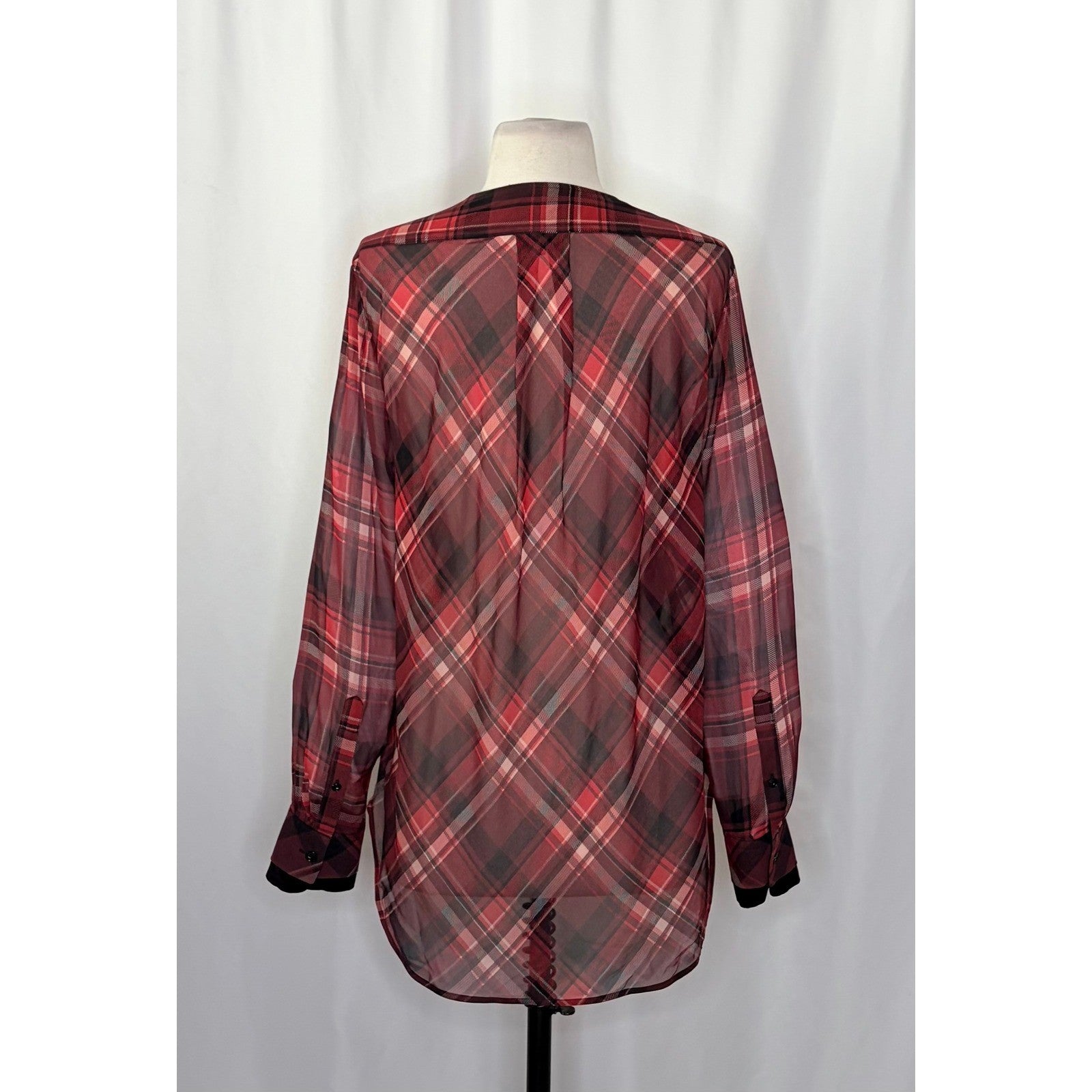 RAG & BONE Silk Victor Plaid Surplice Top Blouse Shirt Drapey High Low Medium