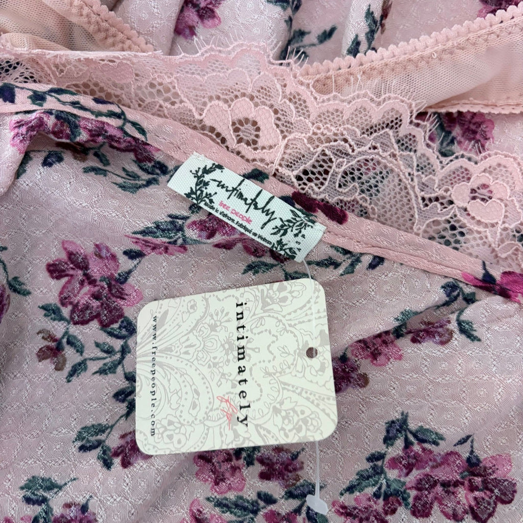 NWT!! FREE PEOPLE Intimately Take It Away Floral Bodysuit Lace Ruffled Small