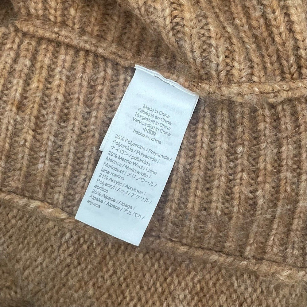 J. CREW Relaxed Turtleneck Poncho Sweater Merino Wool Alpaca Pocket Small Medium
