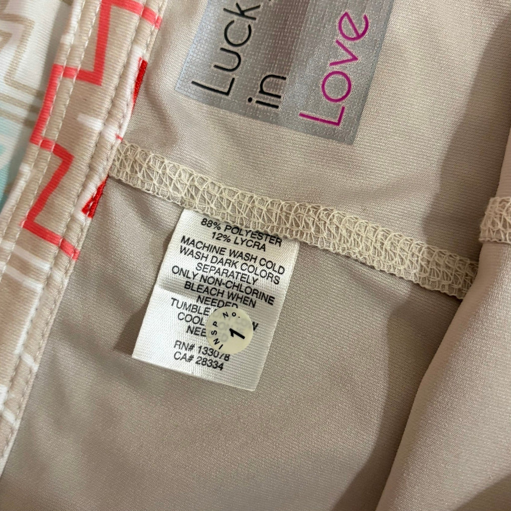 NWT!! LUCKY IN LOVE Chevron Skort Skirt Bright Stripes Sporty Tennis Large