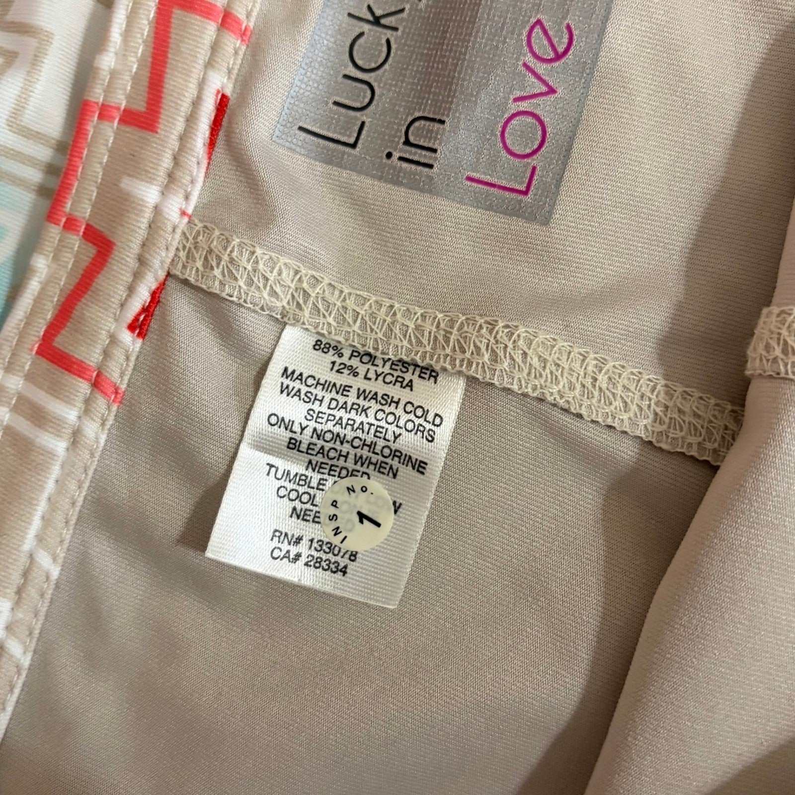 NWT!! LUCKY IN LOVE Chevron Skort Skirt Bright Stripes Sporty Tennis Large