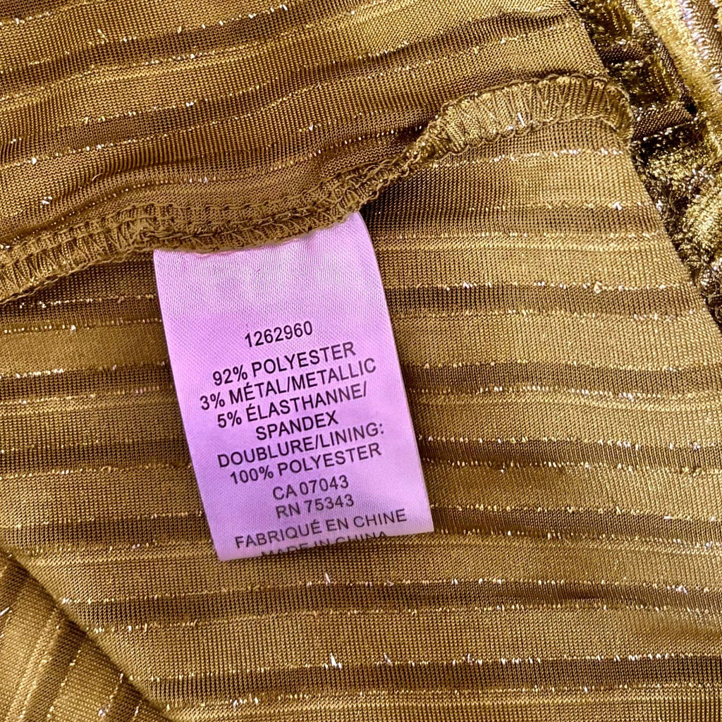 HOUSE OF HARLOW 1960 Green Velvet Stripe Buttondown Shirt Top Metallic Small