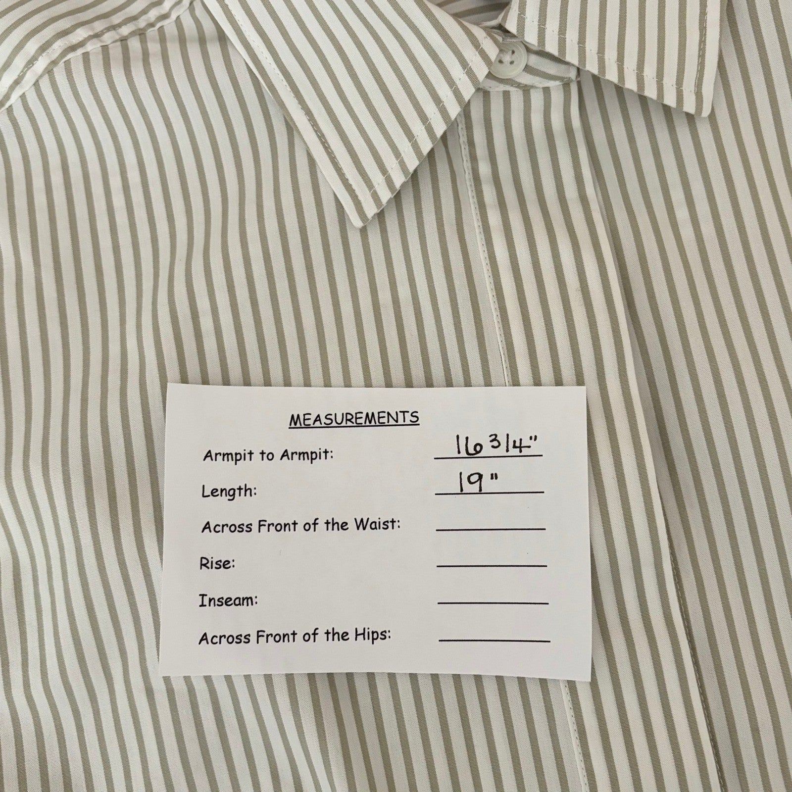 RAG & BONE Becca Striped Buttondown Shirt Top Cropped Green White Stripes Small