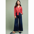 Anthropologie MAEVE Matilda Buttondown Tie Waist Red Polka Dot Swiss Dot Large