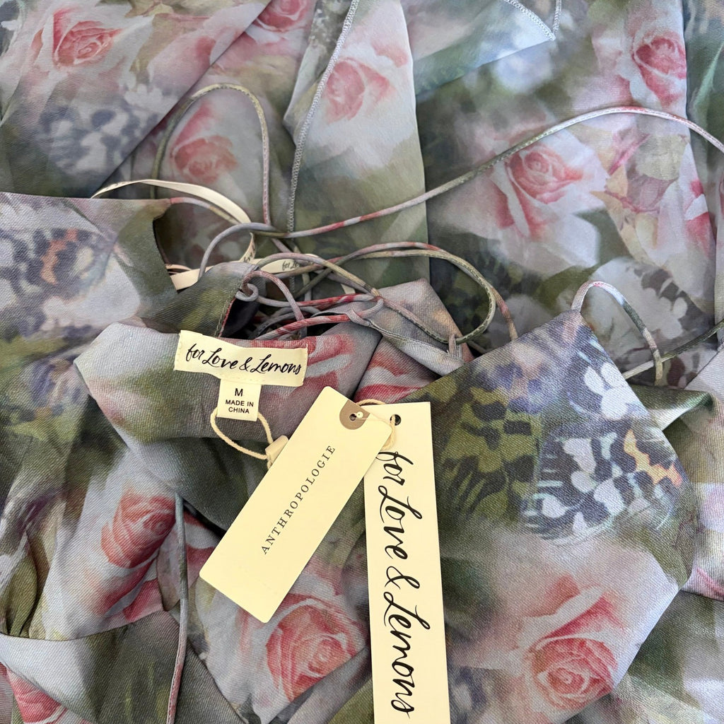 NWT!! Anthropologie FOR LOVE & LEMONS Elea Floral Ruffle Maxi Dress Medium