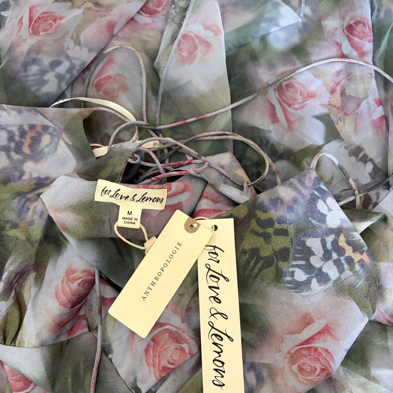 NWT!! Anthropologie FOR LOVE & LEMONS Elea Floral Ruffle Maxi Dress Medium