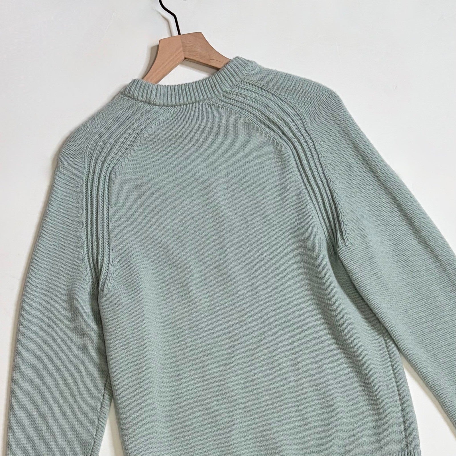 Men's REISS Sage Green Cloud Wool Raglan Sleeve Crew Neck Jumper Sweater Small