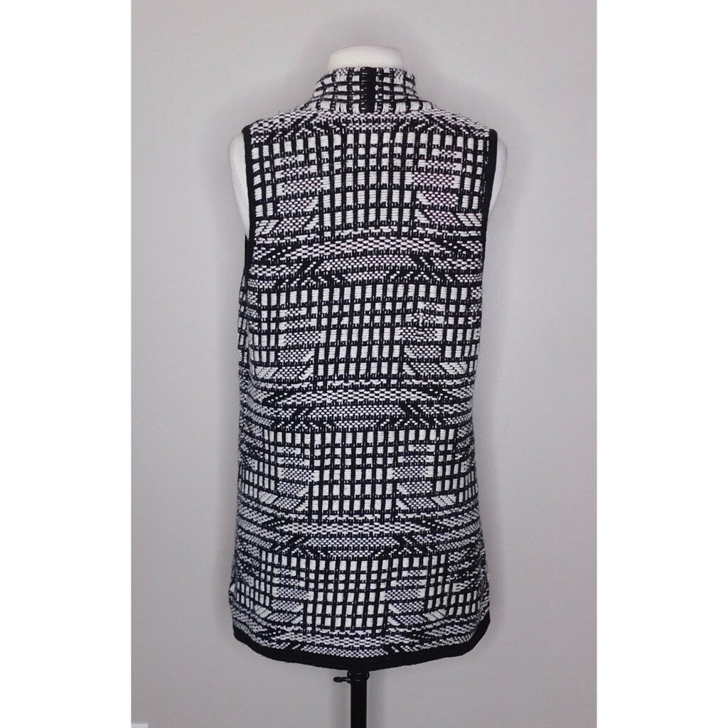 Anthropologie ANGEL OF THE NORTH Roenne Black & White Sweater Vest ~ Small
