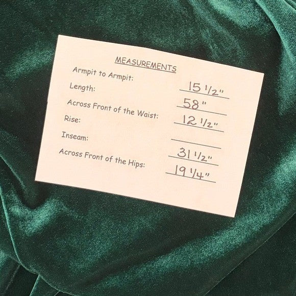 NWT!! Anthropologie COREY LYNN CALTER Green Velvet Wide Leg Jumpsuit X-Small
