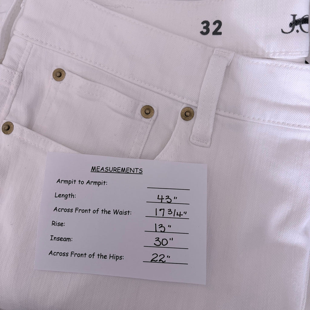 NWT!! J. CREW New High-Rise Denim Trouser Jeans White '96 Wide Leg Retro Size 32