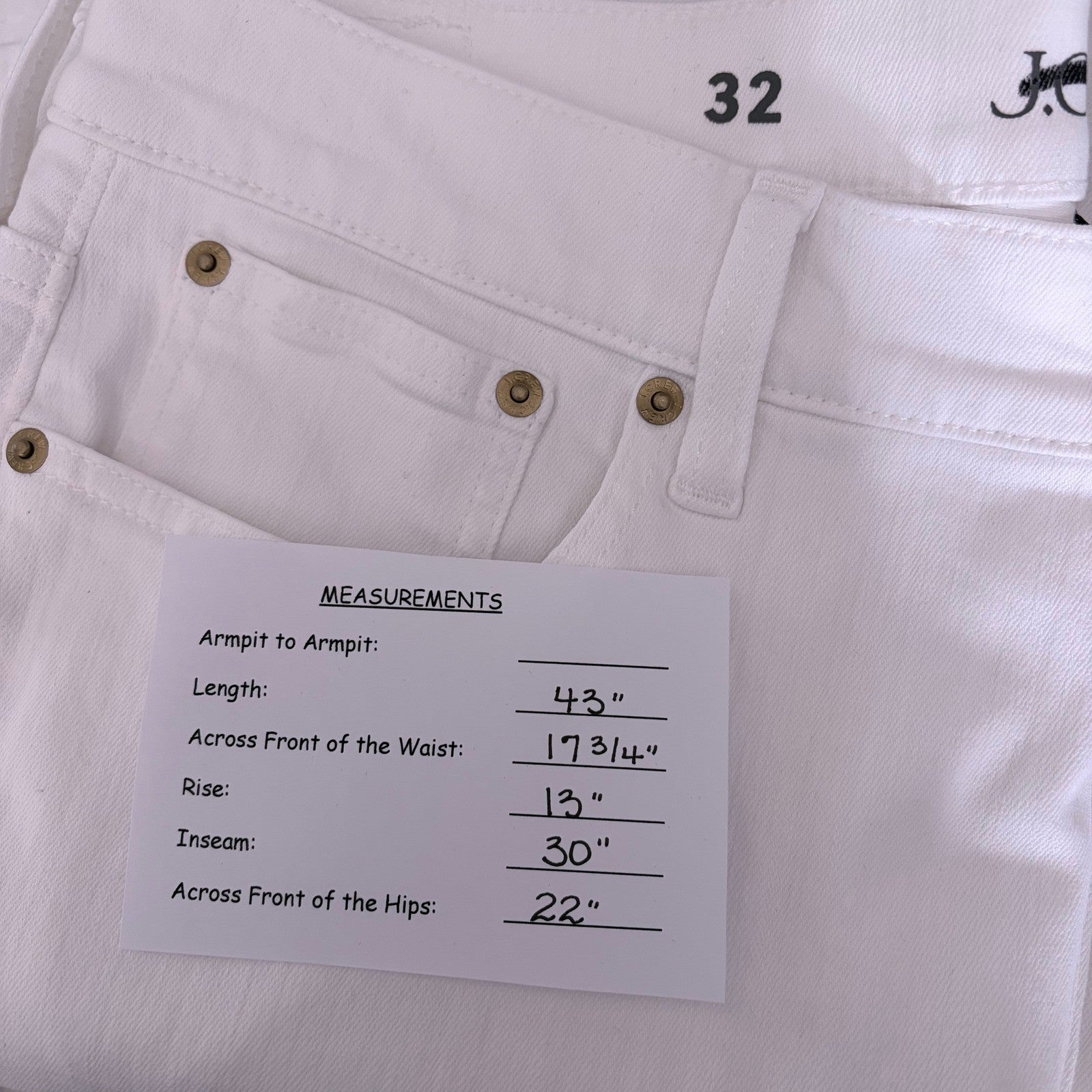 NWT!! J. CREW New High-Rise Denim Trouser Jeans White '96 Wide Leg Retro Size 32
