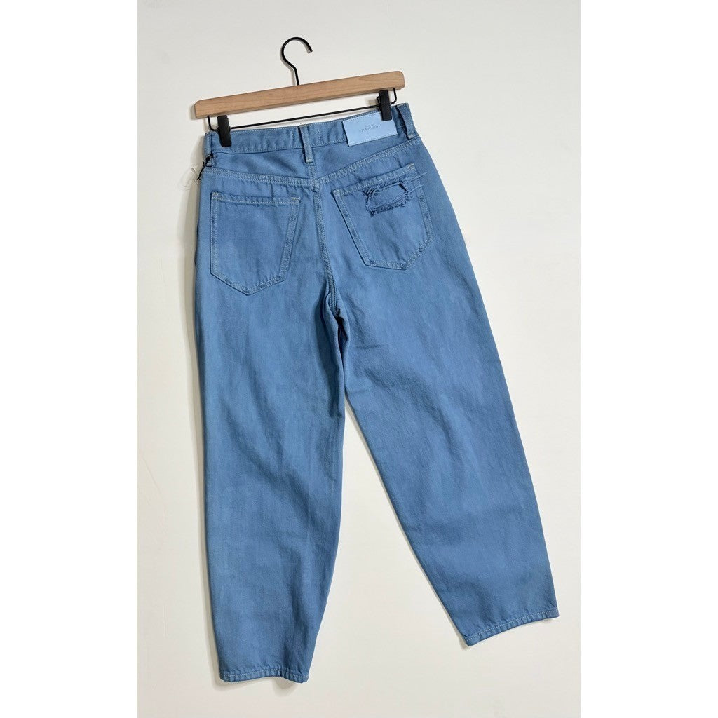 NWT!! 7 FOR ALL MANKIND Balloon Distressed Denim Jeans Tapered Blue Size 26