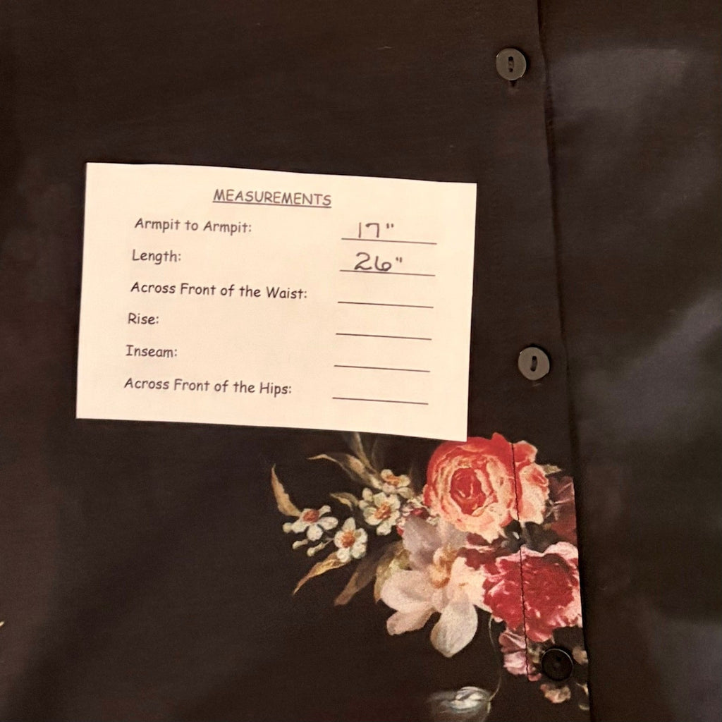 THE KOOPLES Silk Blend Black Floral Buttondown Top Blouse Button Down 0 / XS