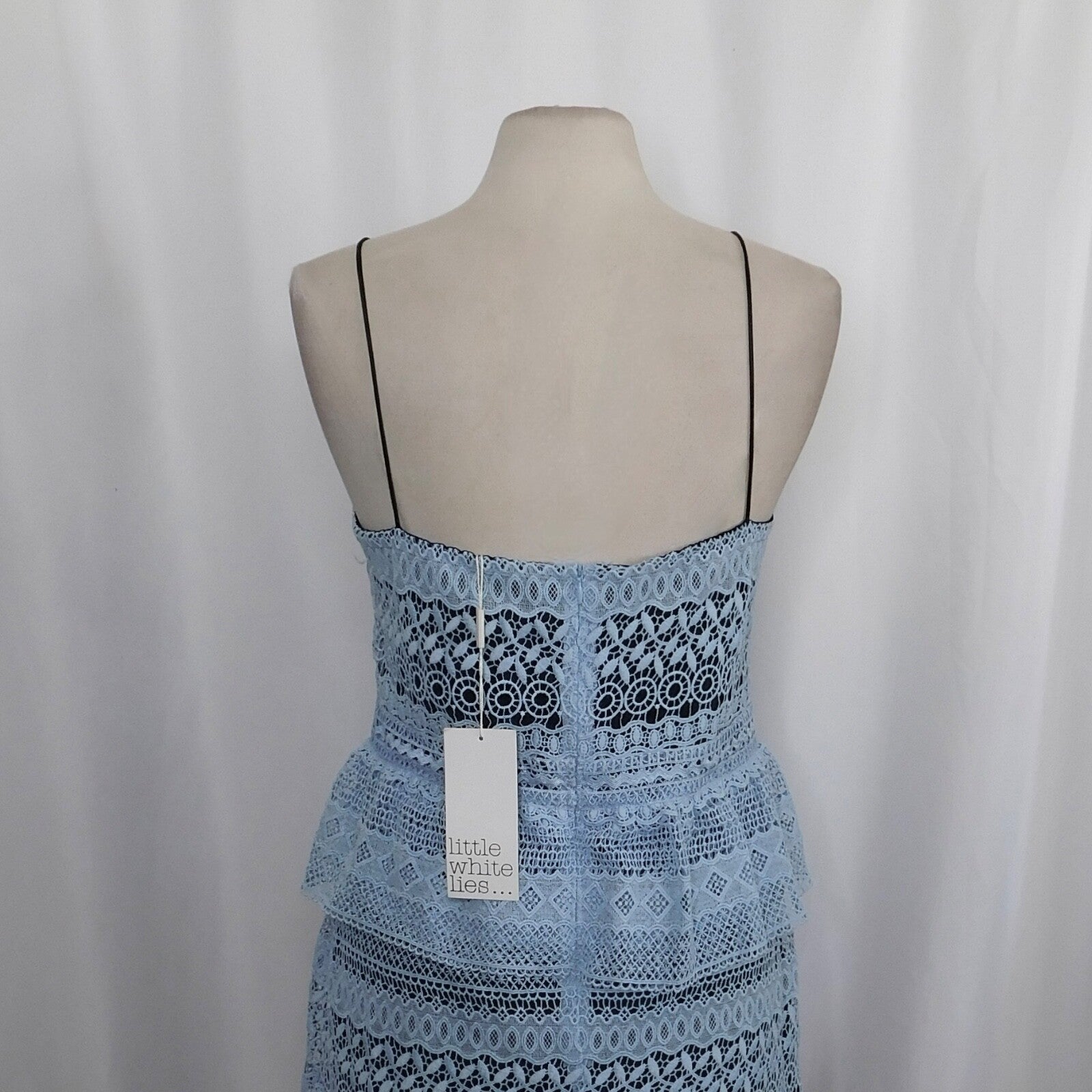 NWT!! LITTLE WHITE LIES Blue Crochet Lace Peplum Sheath Dress XX-Large XXL