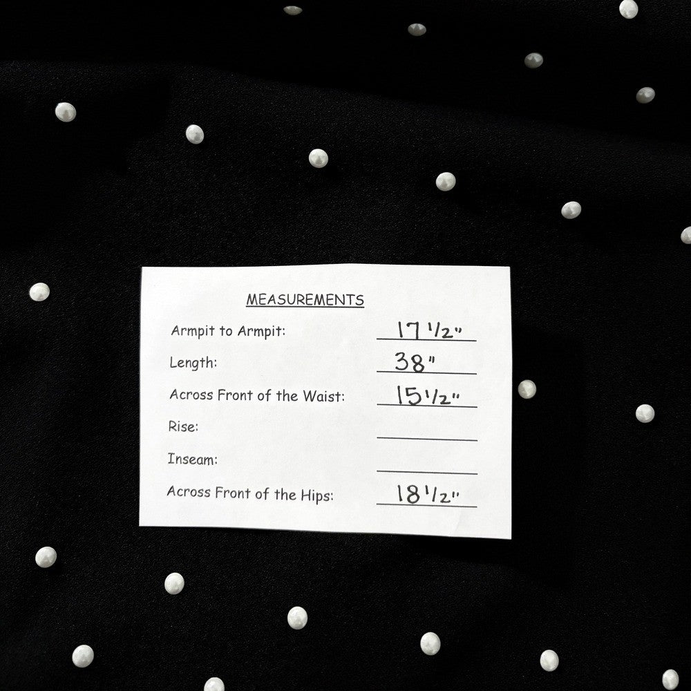 NWT!! MING WANG Heritage Fit Embellished Crepe Sheath Dress Black Pearls X-Small