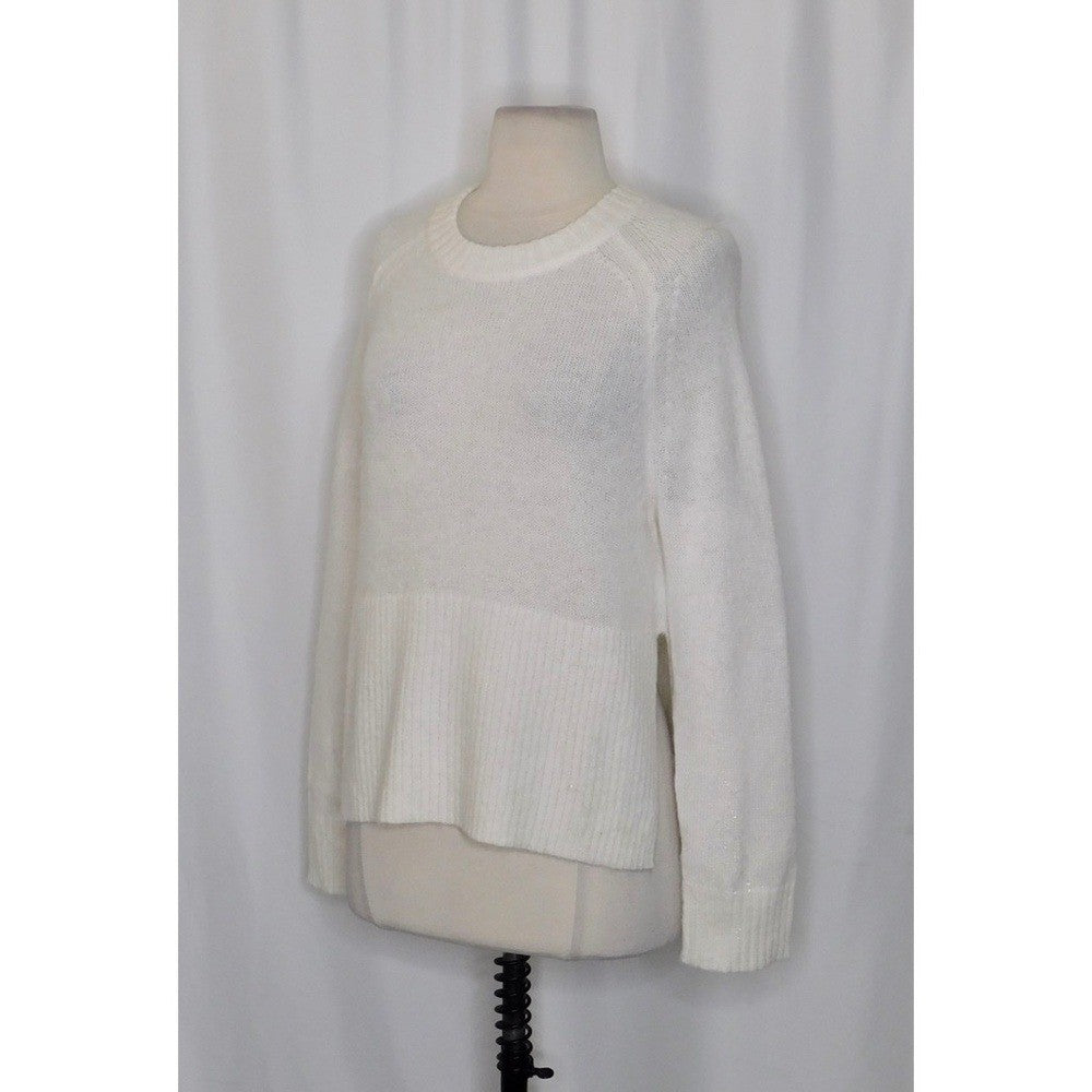 NWT!! J. CREW High Rib Pullover Sweater Wool Alpaca Solid Ivory Minimalist XXS
