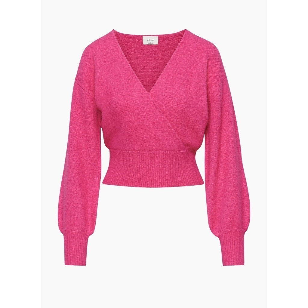 Aritzia WILFRED SoftSpoke Dear Sweater Relaxed V-Neck Wrap Wweater XXS XX-Small