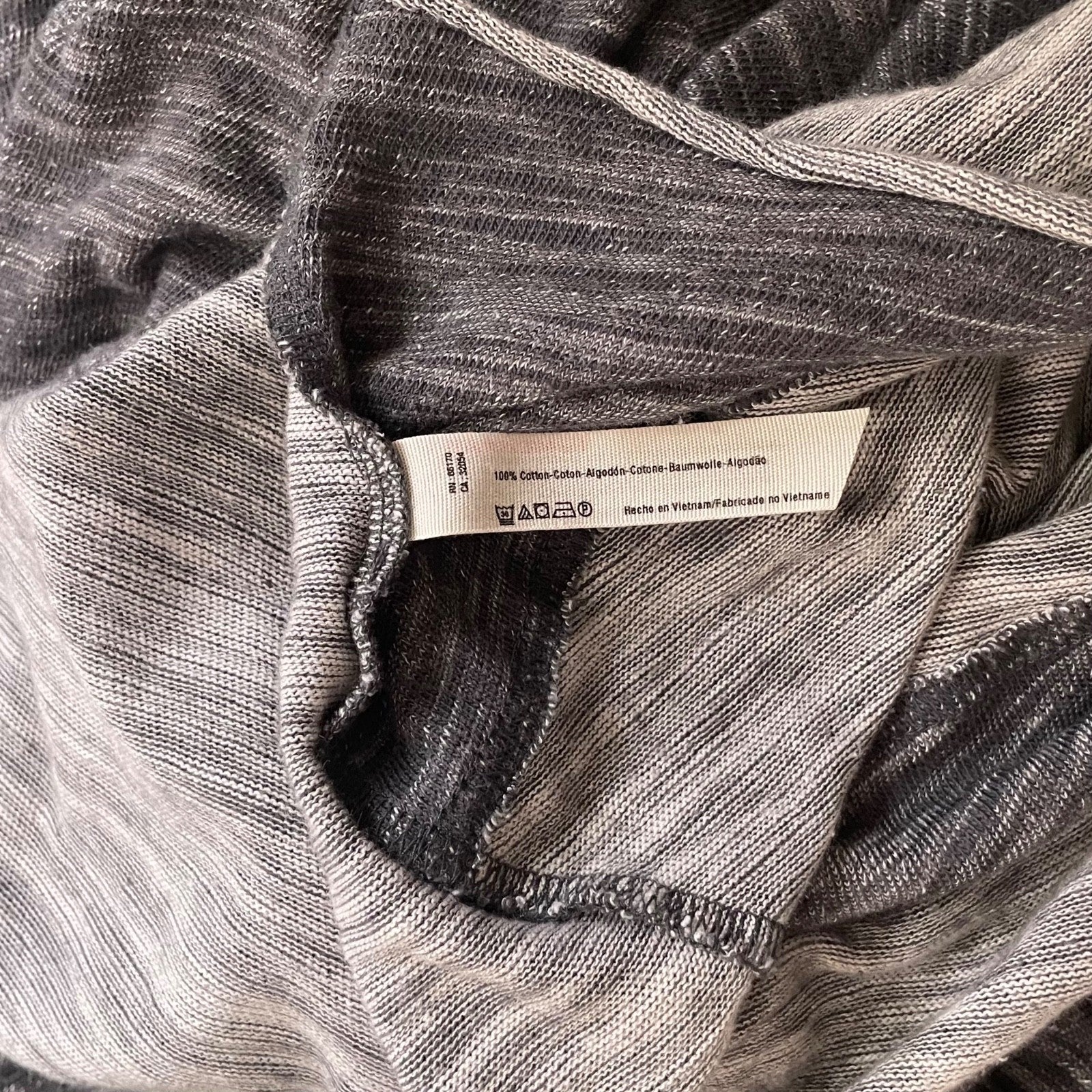 FREE PEOPLE FP Beach Cacoon Cowl Neck Knit Top Gray Space Dye X-Small Small
