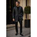 Vintage THE TERRITORY AHEAD Black Leather Jacket Blazer Solid X-Large Tall