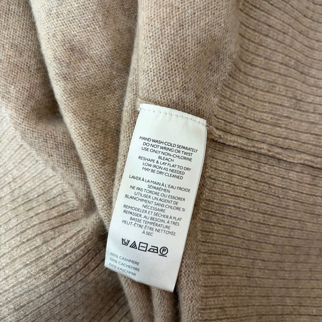 NWT!! FREE PEOPLE Eloura Cashmere Henley Sweater Solid Light Brown Tan X-Large