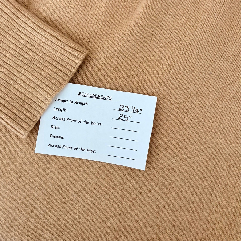 EVERLANE The ReCashmere Oversized Turtleneck Sweater Mock Neck Solid Tan Large