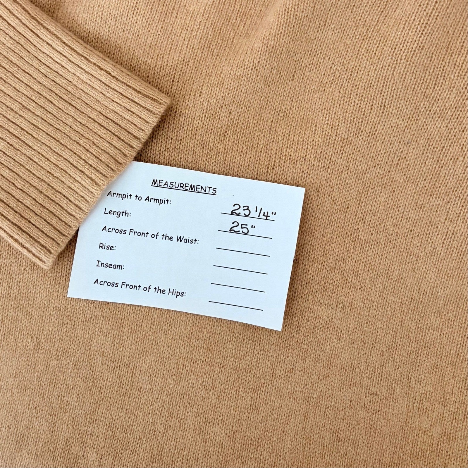 EVERLANE The ReCashmere Oversized Turtleneck Sweater Mock Neck Solid Tan Large