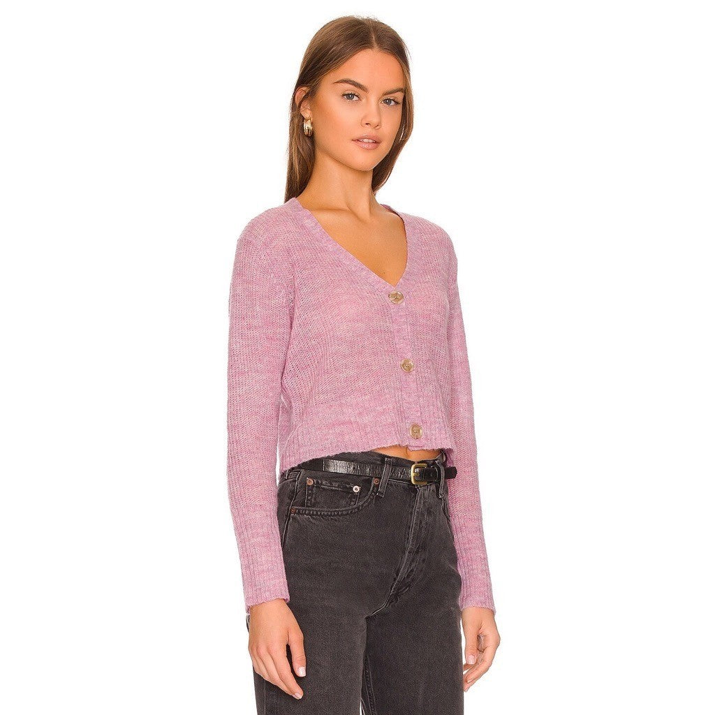 Revolve MONROW Two Piece Twinset Cardigan Tank Sweater Wool Mohair Purple XS