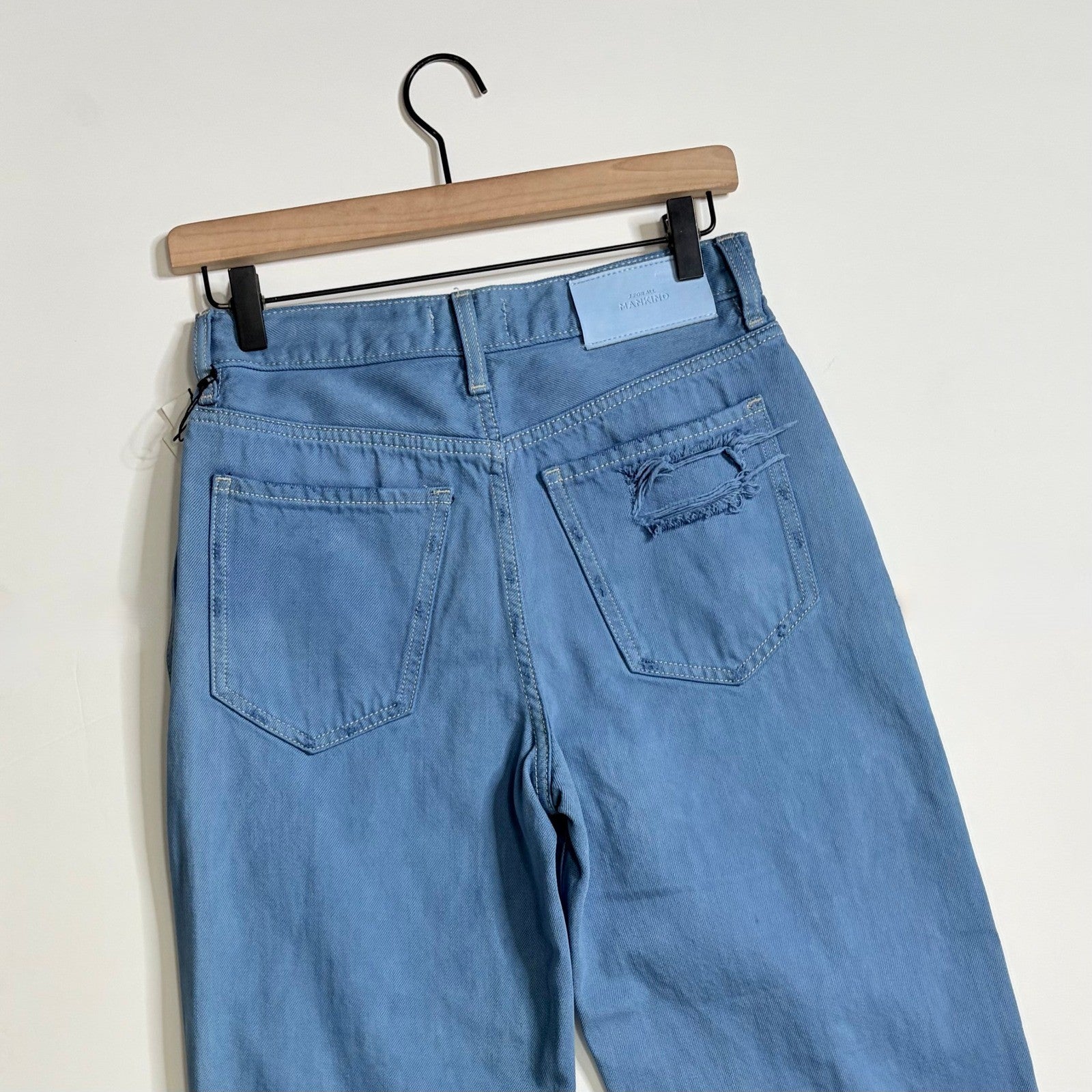 NWT!! 7 FOR ALL MANKIND Balloon Distressed Denim Jeans Tapered Blue Size 26