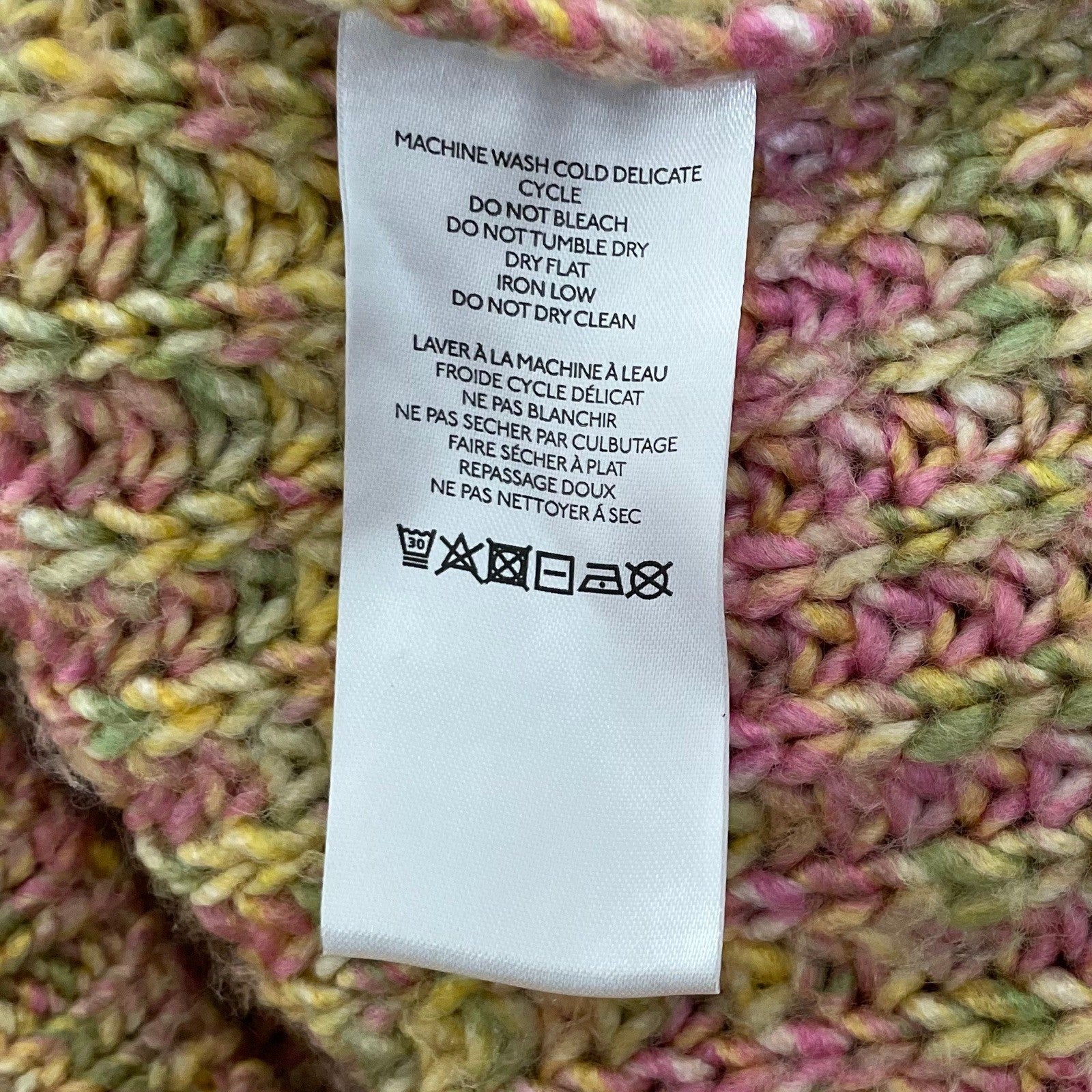 ANTHROPOLOGIE Ribbed Obi Melange Crewneck Sweater Pullover Knit Marled Small