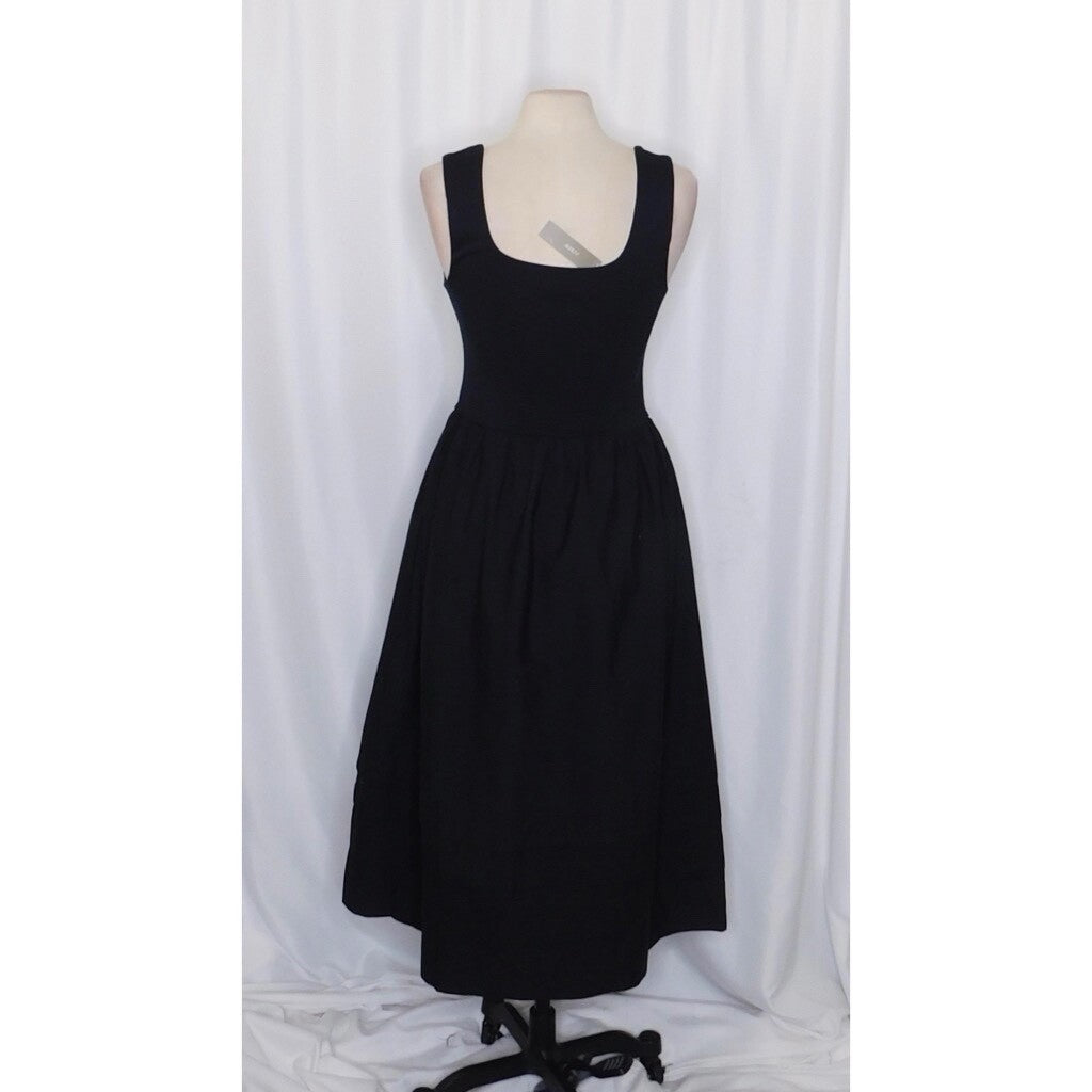 NWT!! J. CREW Black Drop-Waist Mixy Dress Tank Midi Dropwaist XST X-Small Tall