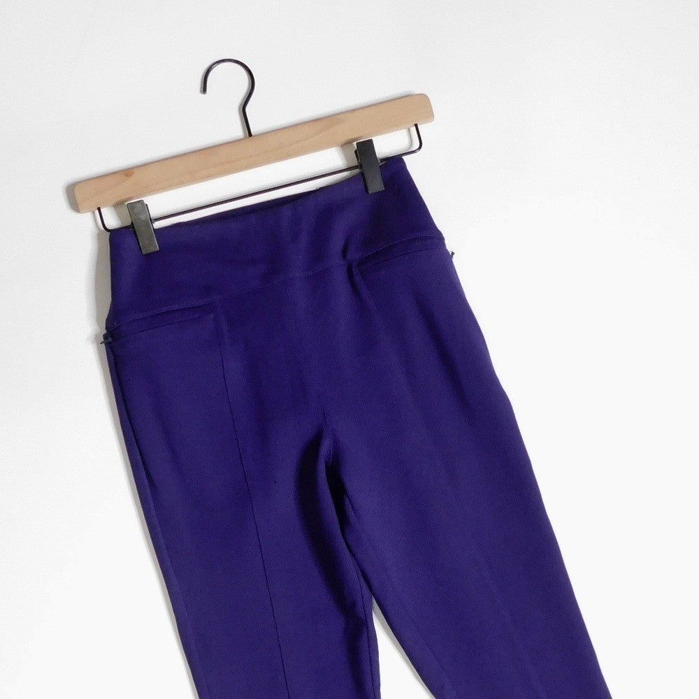 BETABRAND Power Down Skinny Yoga Dress Pants Solid Purple Office Stretch X-Small