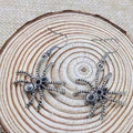 Gothic Spider Silver Tone Dangle Earrings Drop Halloween Witch Spooky Scary