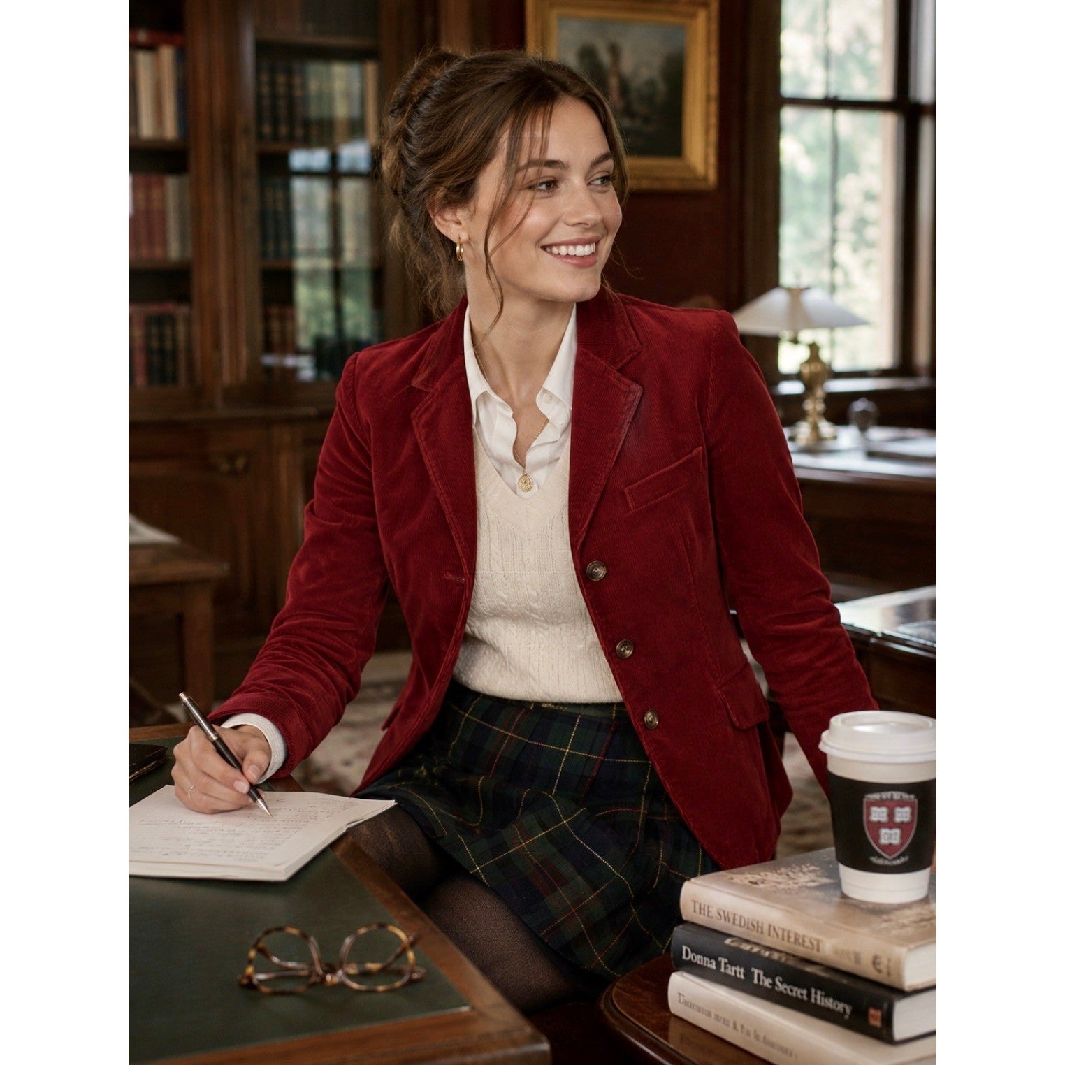 RALPH LAUREN BLUE LABEL Red Corduroy Blazer Jacket Preppy Academia Size 2