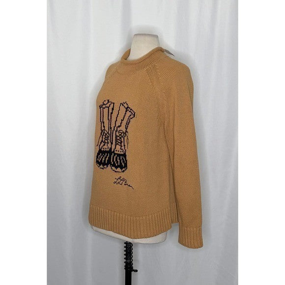 NWT!! FREE PEOPLE x L.L. BEAN Cotton Rollneck Sweater Hiking Boots Large