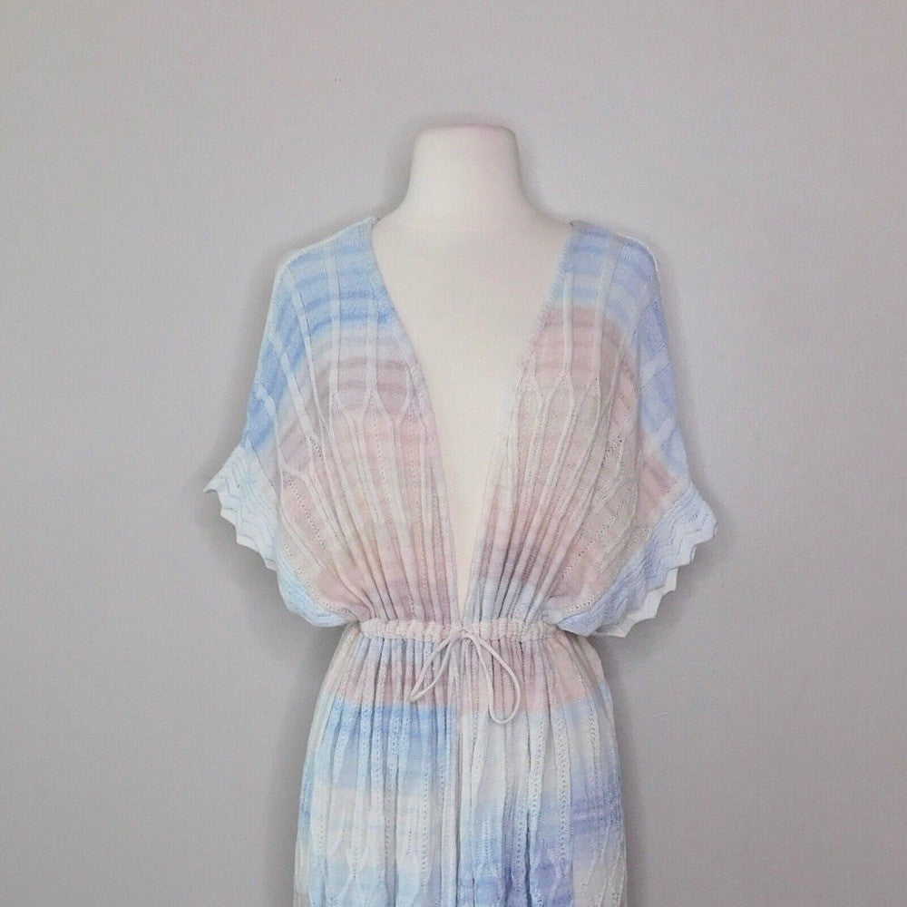 Anthropologie KNITTED & KNOTTED Pastel Ombré Beach Duster Cardigan Medium Petite