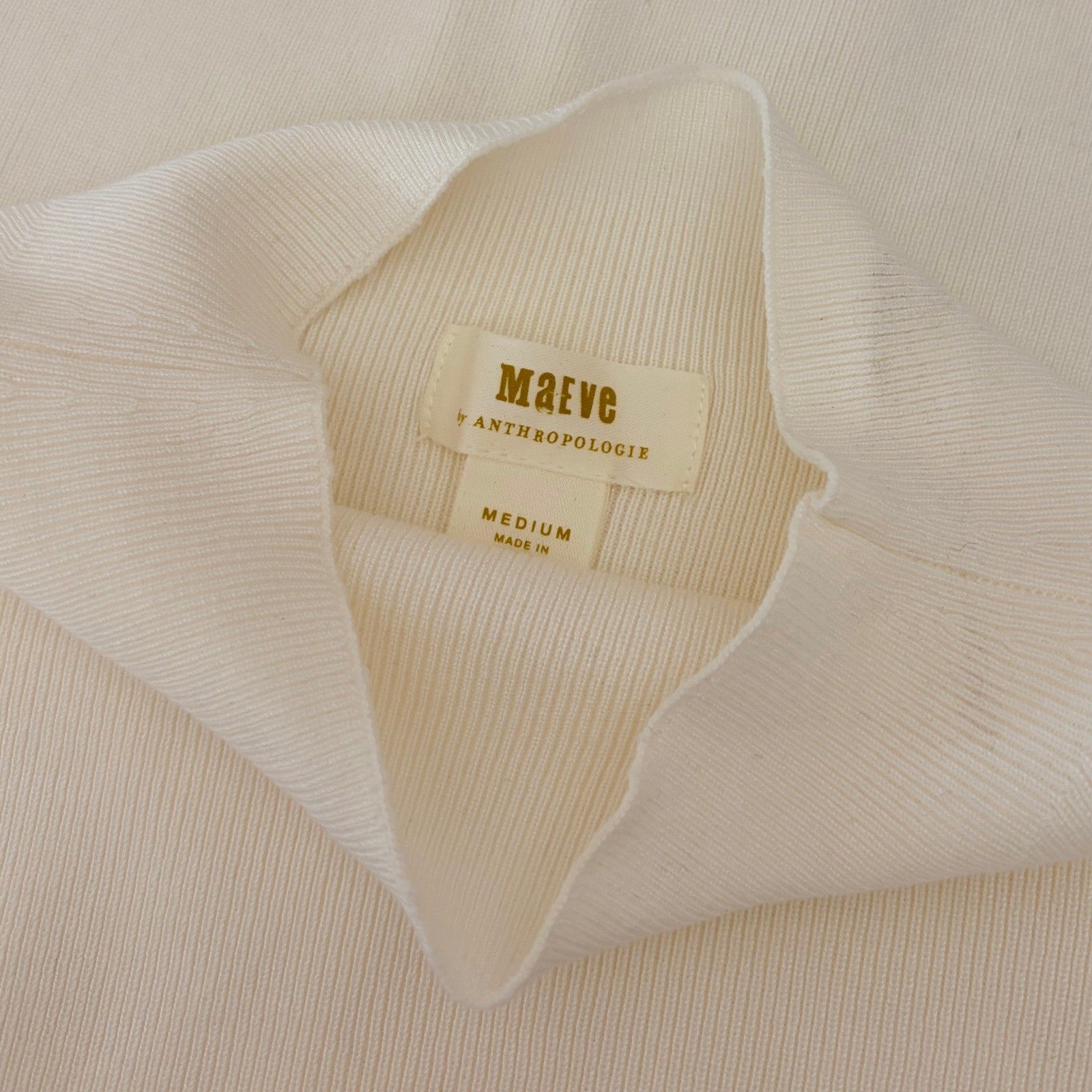 Anthropologie MAEVE Arlowe Bell Sleeve Sweater Ivory Mockneck Mock Neck Medium