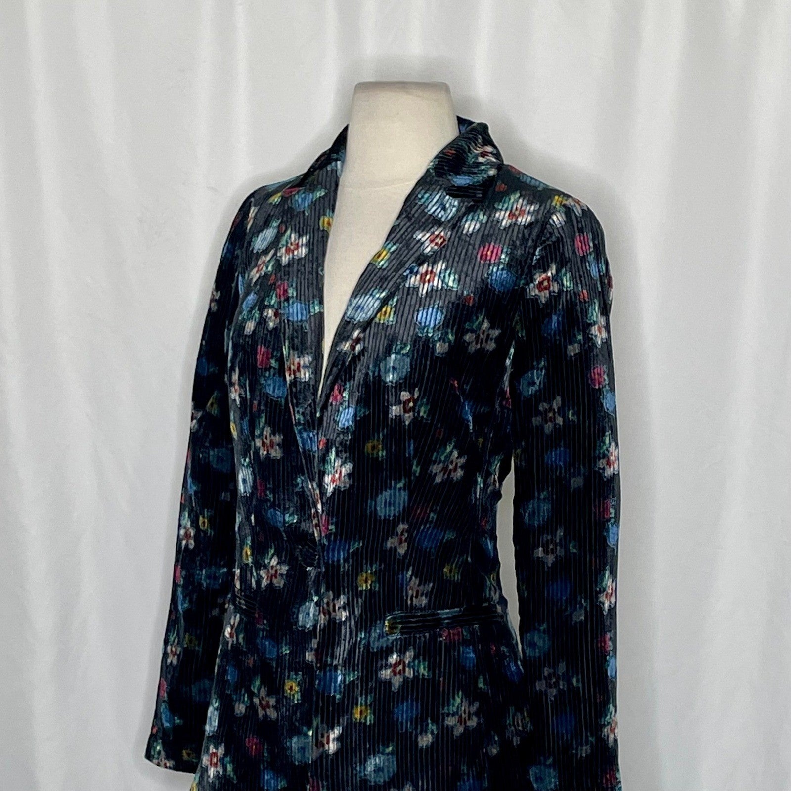 Anthropologie ETT:TWA Blooming Floral Corduroy Blazer Jacket Academia Size 2
