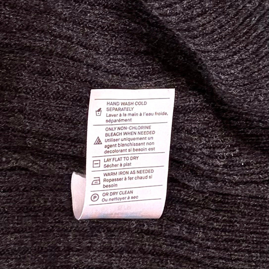 VINCE Cashmere Wool Grey Ribbed Knit Sweater Dress Raglan Sleeves Preppy Small