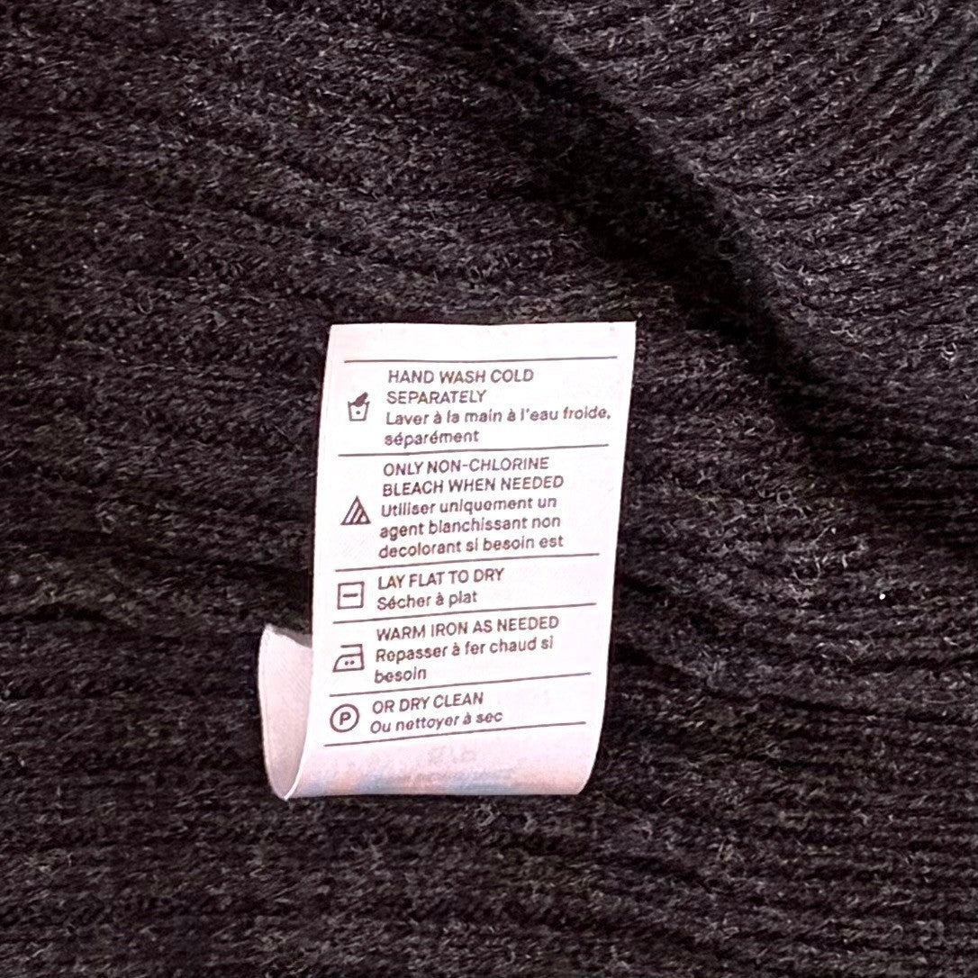 VINCE Cashmere Wool Grey Ribbed Knit Sweater Dress Raglan Sleeves Preppy Small