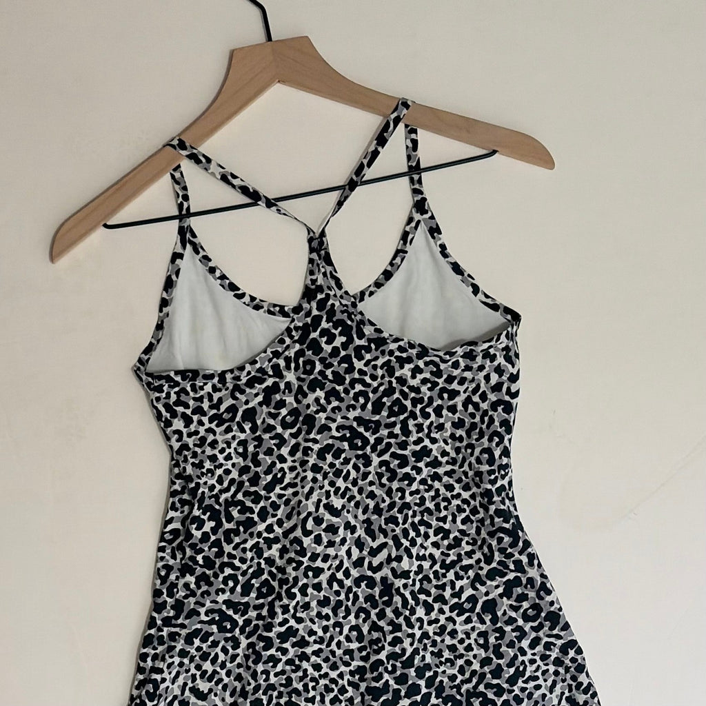 OUTDOOR VOICES The Exercise Dress Snow Leopard Animal Print Tank Shorts X-Small