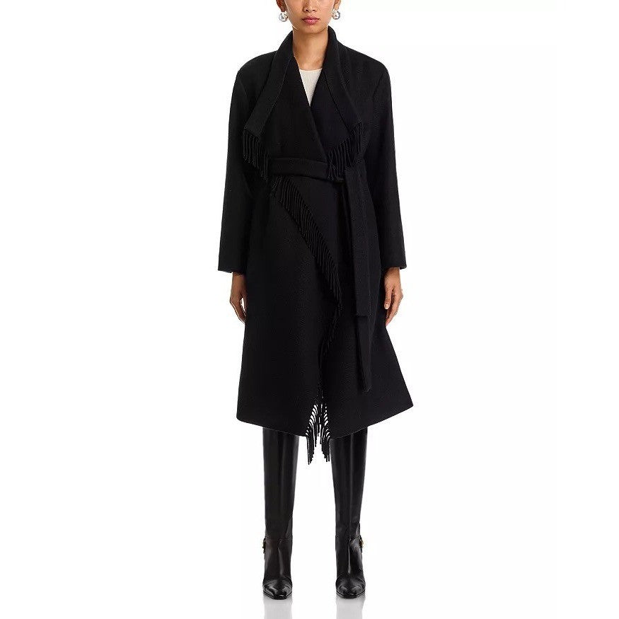 NWT!! IRO Nicky Wool Cashmere Blend Shawl Collar Long Sleeve Wrap Coat 36 Small