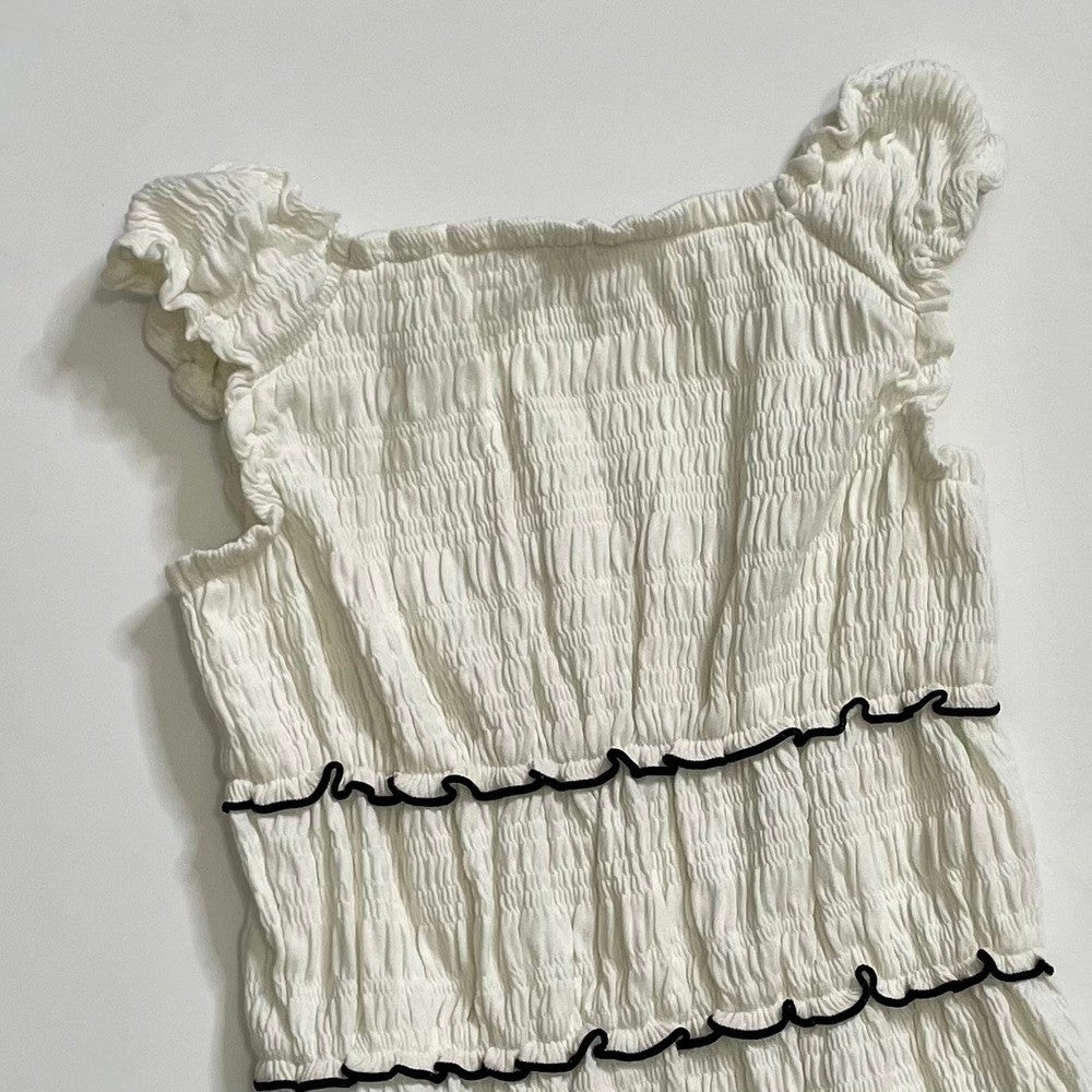 NWT!! Girl's J. CREW Crewcuts Smocked Lettuce-Edge Tank Crinkled Jersey Size 5