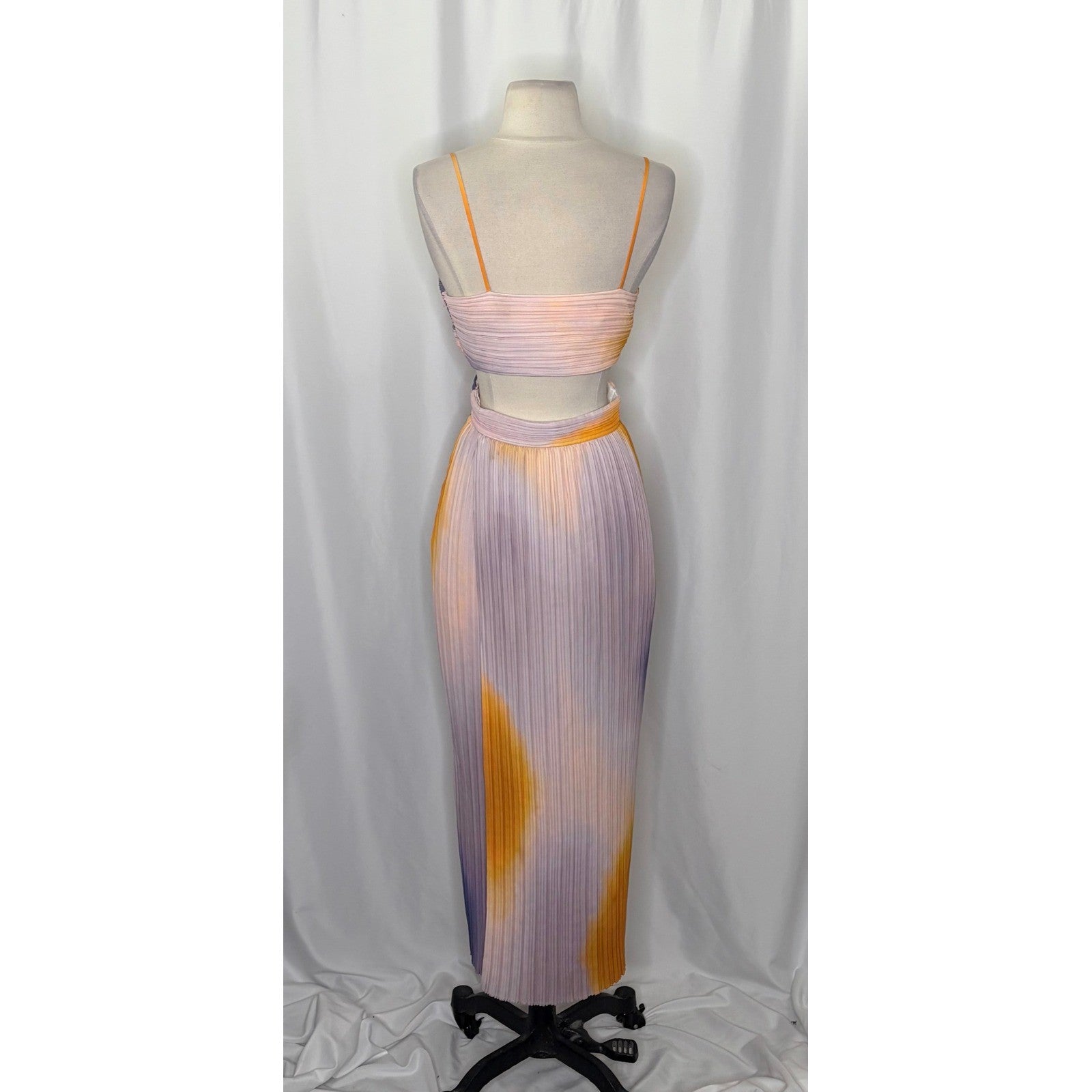 Revolve A.L.C. Sienna Dress Pastel Ombré Pleated Midi Dress Faux Wrap Size 6